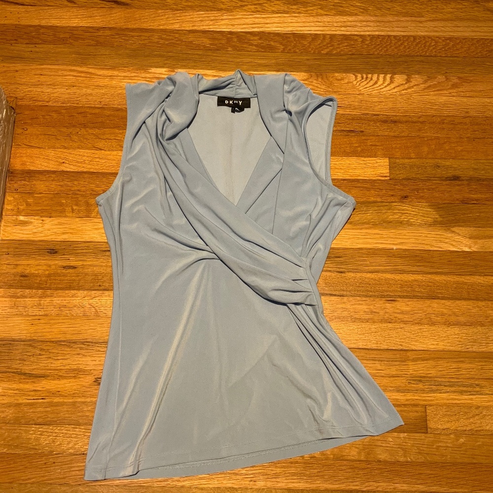 DKNY Light Blue Work Blouse